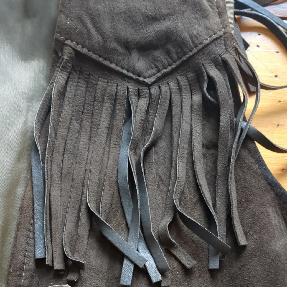 VTG Brown Suede Vest with Fringe